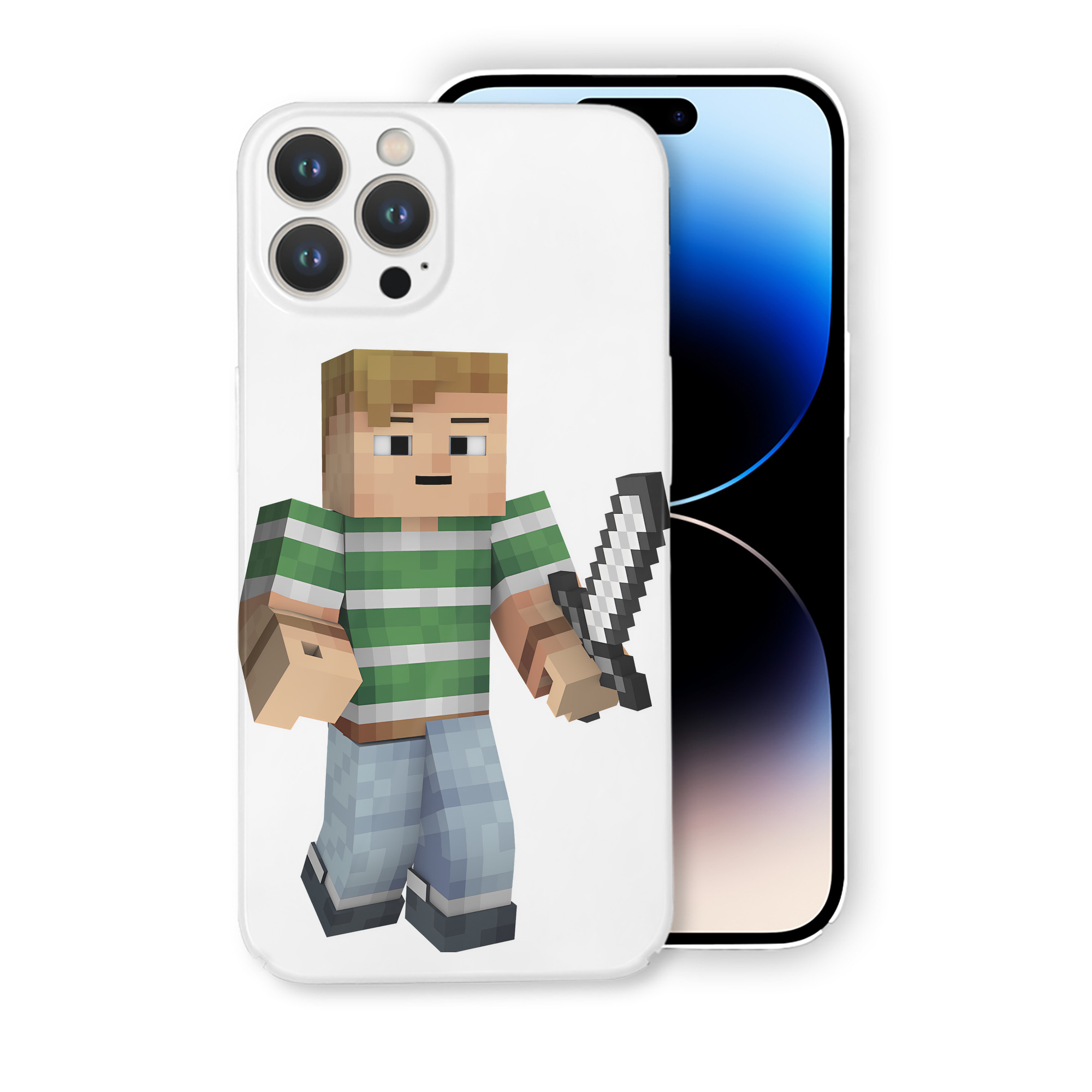 （画像用） マインクラフト ブロックの世界 Minecraft MC Block world 【iPhone 14シリーズ対応】ハードケース